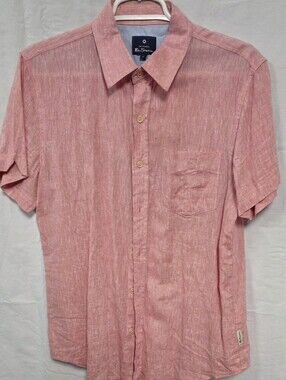Ben Sherman Men's Short-Sleeve Button-Down Shirt in Coral